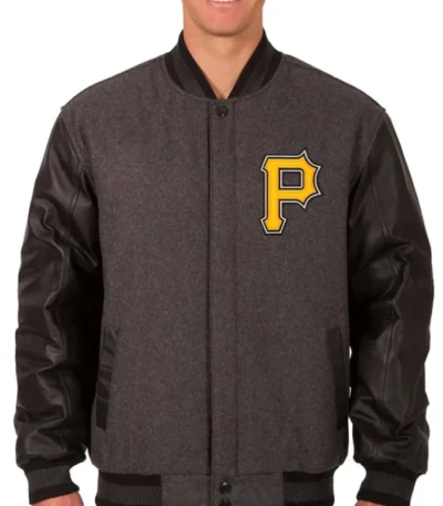 Pittsburgh Pirates Charcoal/Black Varsity Jacket