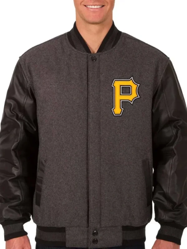 Pittsburgh Pirates Charcoal/Black Varsity Jacket