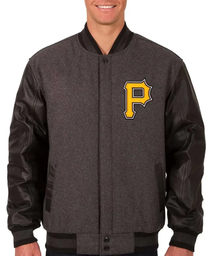 Pittsburgh Pirates Charcoal/Black Varsity Jacket Pittsburgh Pirates Charcoal/Black Varsity Jacket