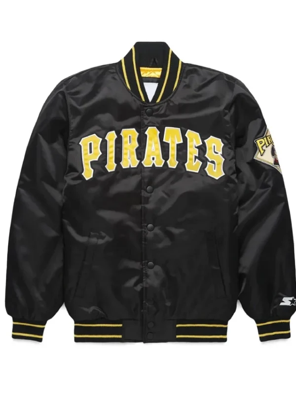 Pittsburgh Pirates Classic Black Varsity Satin Jacket