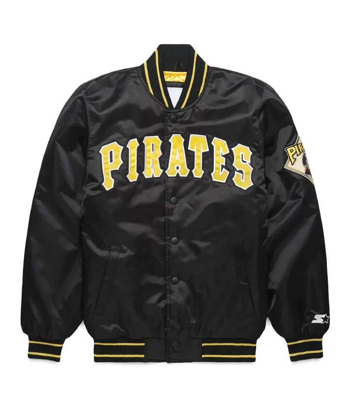Pittsburgh Pirates Classic Black Varsity Satin Jacket Pittsburgh Pirates Classic Black Varsity Satin Jacket