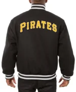 Pittsburgh Pirates Embroidered Black Varsity Wool Jacket