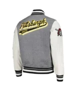 Pittsburgh Pirates Heather Gray/White Varsity Jacket