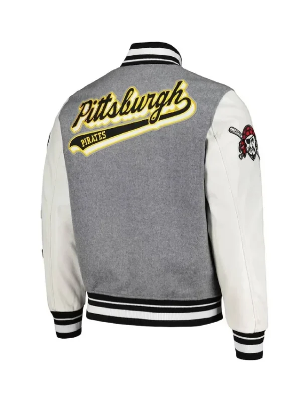 Pittsburgh Pirates Heather Gray/White Varsity Jacket