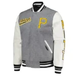 Pittsburgh Pirates Heather Gray/White Varsity Jacket