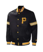 Pittsburgh Pirates Midfield Black Varsity Satin Jacket