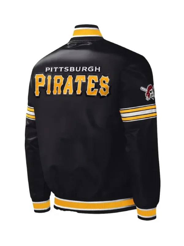 Pittsburgh Pirates Midfield Black Varsity Satin Jacket