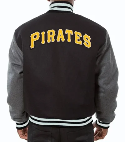 Baseball Pittsburgh Pirates Black and Grey Varsity Wool Jacket