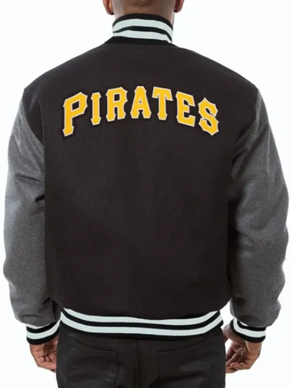 Baseball Pittsburgh Pirates Black and Grey Varsity Wool Jacket