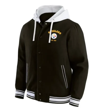 Pittsburgh Steelers Black Cotton Hooded Jacket