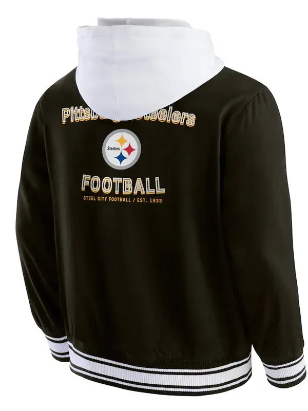 Pittsburgh Steelers Black Cotton Hooded Jacket