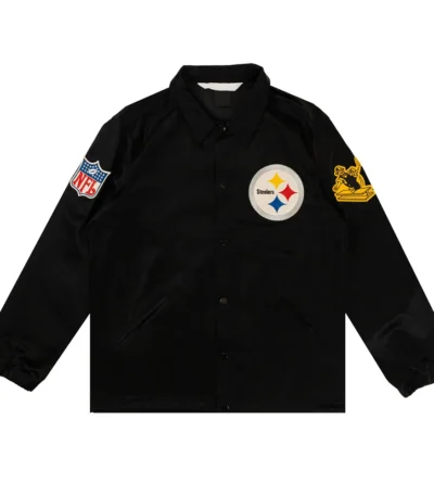 Pittsburgh Steelers Black Satin Windbreaker