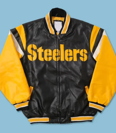 Pittsburgh Steelers Black and Yellow Leather Jacket