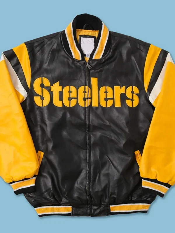 Pittsburgh Steelers Black and Yellow Leather Jacket