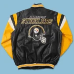 Pittsburgh Steelers Black and Yellow Leather Jacket