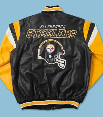 Pittsburgh Steelers Black and Yellow Leather Jacket
