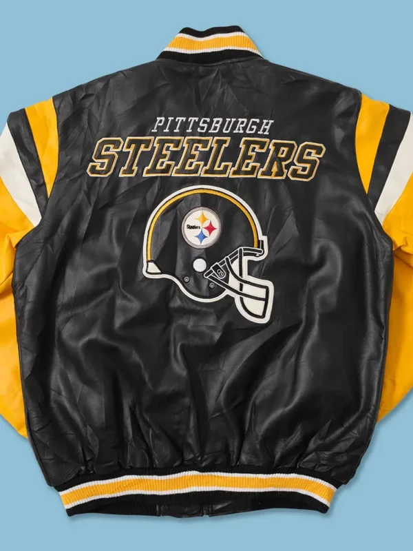 Pittsburgh Steelers Black and Yellow Leather Jacket