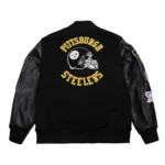 Pittsburgh Steelers Blackout Vintage Logo Varsity Jacket