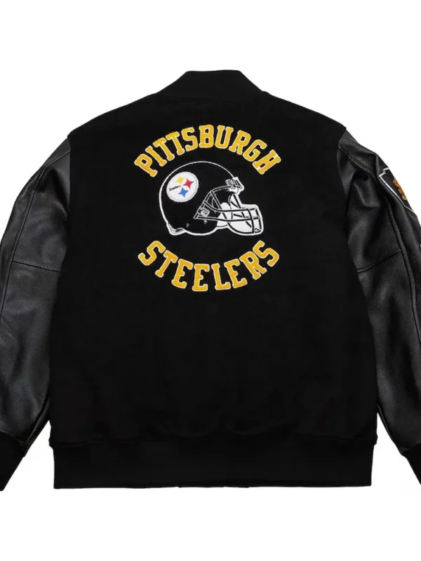Pittsburgh Steelers Blackout Vintage Logo Varsity Jacket