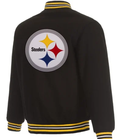Pittsburgh Steelers Bomber Black Wool Jacket