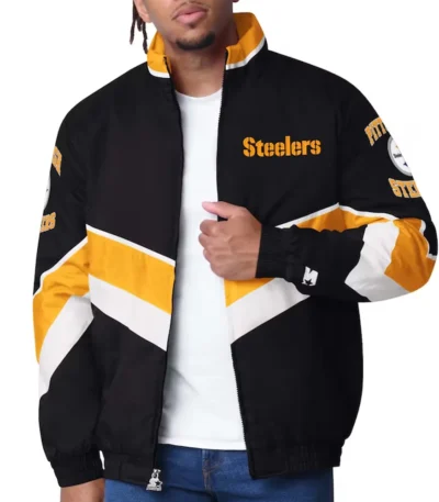 Pittsburgh Steelers Captain Black Varsity Satin Jacket