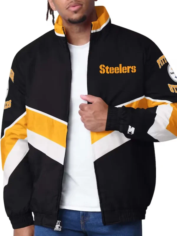 Pittsburgh Steelers Captain Black Varsity Satin Jacket