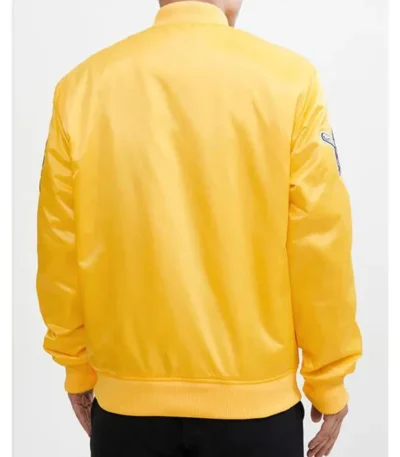 Pittsburgh Steelers Chest Hit Logo Yellow Satin Jacket