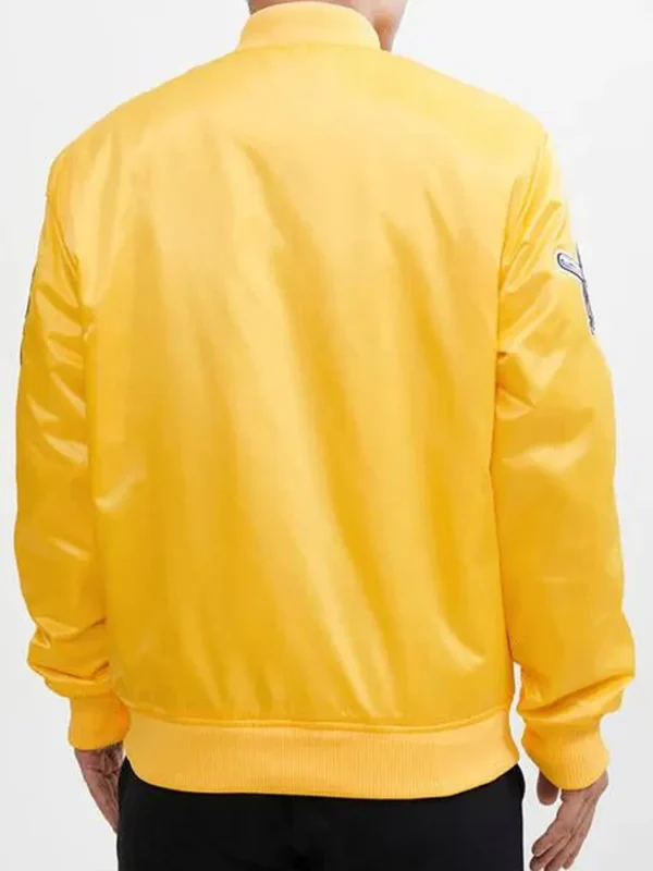 Pittsburgh Steelers Chest Hit Logo Yellow Satin Jacket