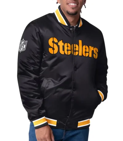 Pittsburgh Steelers Closer Black-Gold Satin Jacket