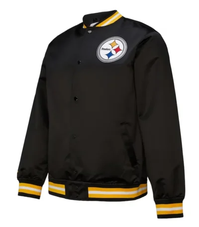 Pittsburgh Steelers Double Down Black Satin Jacket