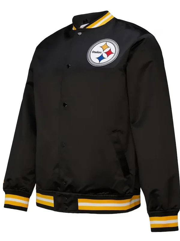 Pittsburgh Steelers Double Down Black Satin Jacket