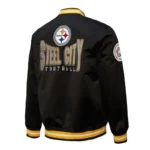Pittsburgh Steelers Double Down Black Satin Jacket