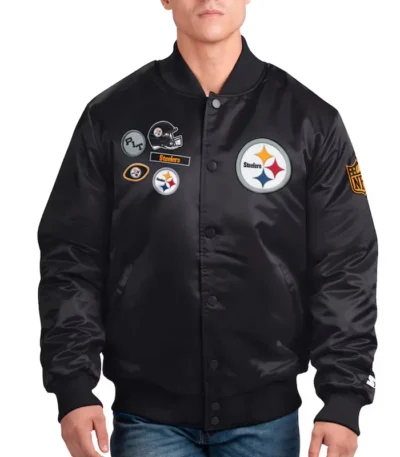 Pittsburgh Steelers Exclusive Black Varsity Satin Jacket