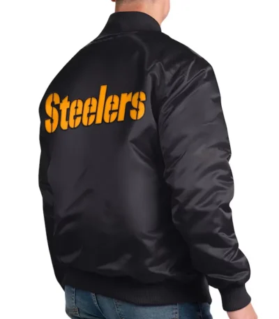 Pittsburgh Steelers Exclusive Black Varsity Satin Jacket