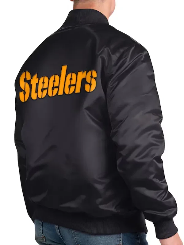Pittsburgh Steelers Exclusive Black Varsity Satin Jacket