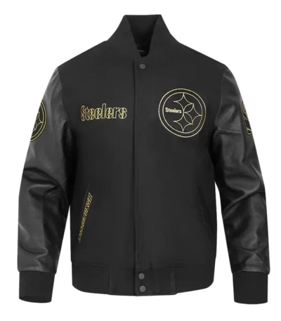 Pittsburgh Steelers Full-Zip Black Varsity Jacket