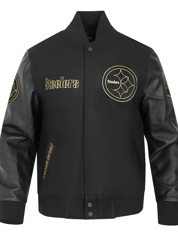 Pittsburgh Steelers Full-Zip Black Varsity Jacket