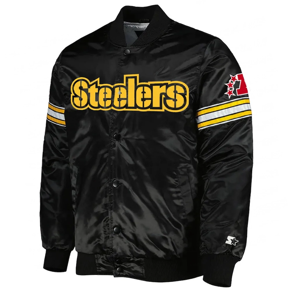 Pittsburgh Steelers Heavyweight Varsity Satin Jacket Pittsburgh Steelers Heavyweight Varsity Satin Jacket