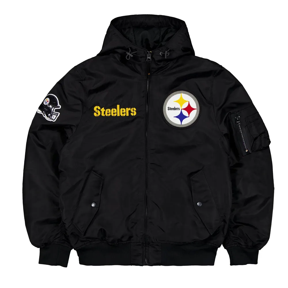 Pittsburgh Steelers Historic L-2B Hooded Bomber Jacket Pittsburgh Steelers Historic L-2B Hooded Bomber Jacket