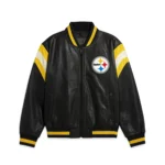 Troy Pittsburgh Steelers Leather Bomber Jacket