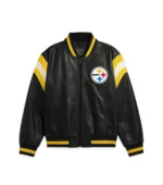 Troy Pittsburgh Steelers Leather Bomber Jacket