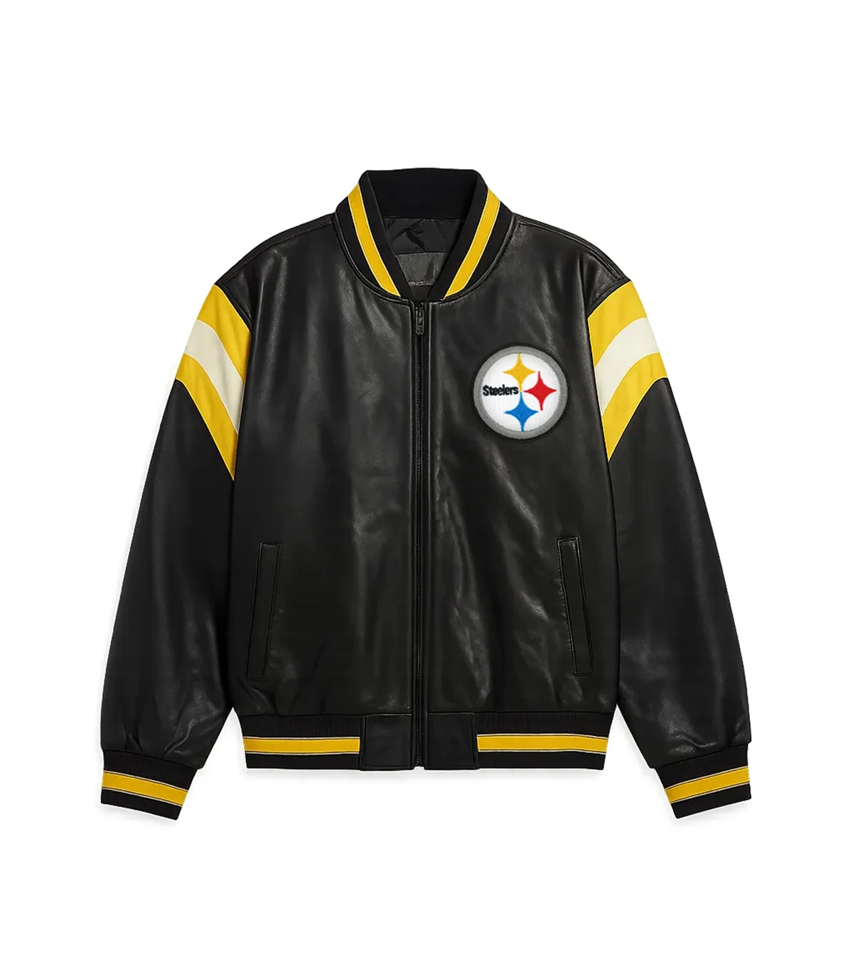 Troy Pittsburgh Steelers Leather Bomber Jacket Troy Pittsburgh Steelers Leather Bomber Jacket