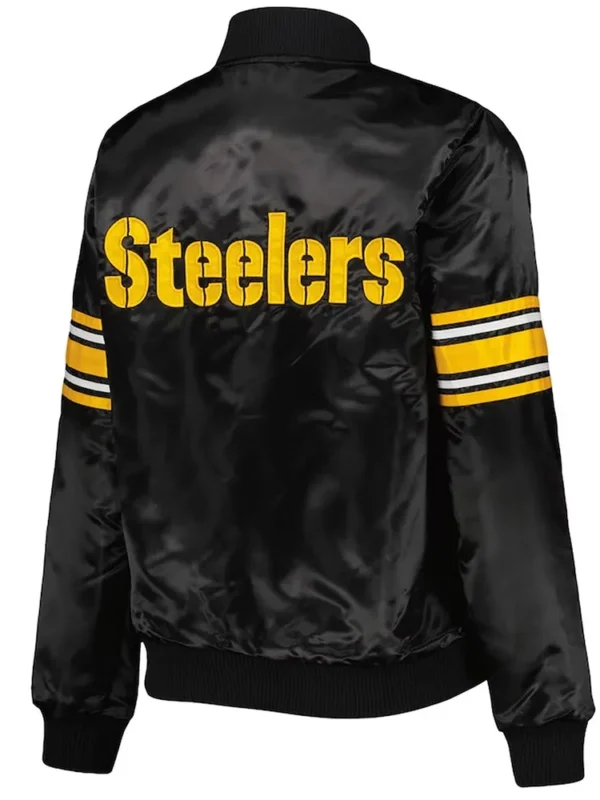 Pittsburgh Steelers Line Up Black Satin Jacket