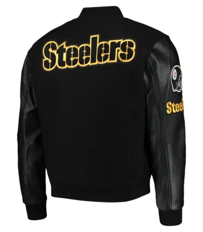 Pittsburgh Steelers Logo Black Letterman Jacket
