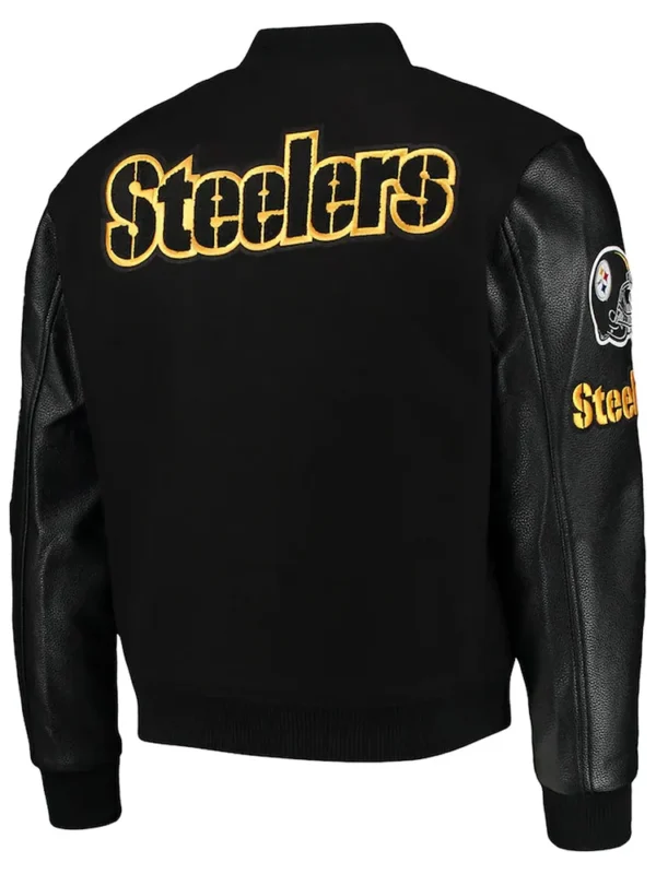 Pittsburgh Steelers Logo Black Letterman Jacket