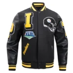 Pittsburgh Steelers Mashup Rib Varsity Wool-Leather Jacket