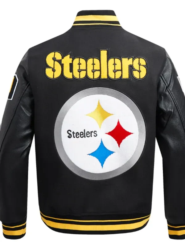 Pittsburgh Steelers Mashup Rib Varsity Wool-Leather Jacket