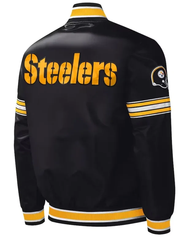 Pittsburgh Steelers Midfield Varsity Black Satin Jacket