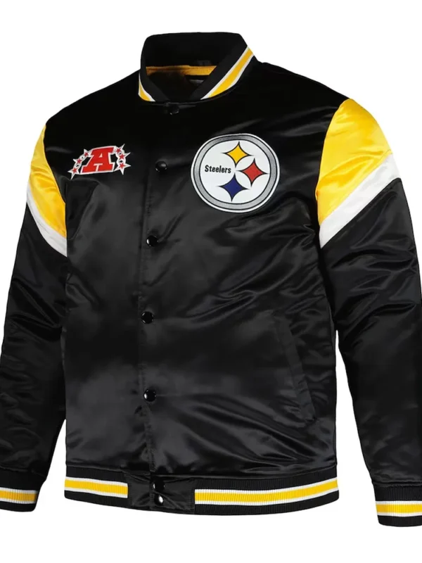 Pittsburgh Steelers Midweight Black Satin Jacket