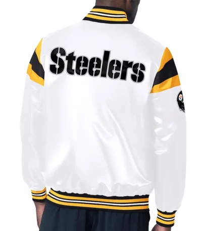 Pittsburgh Steelers Midweight White Satin Jacket